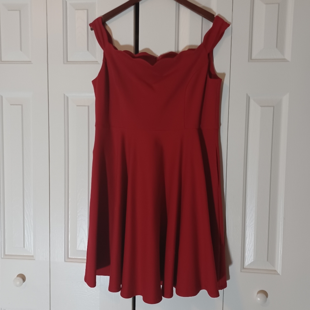 Modcloth XL Off the Shoulder Red Dress